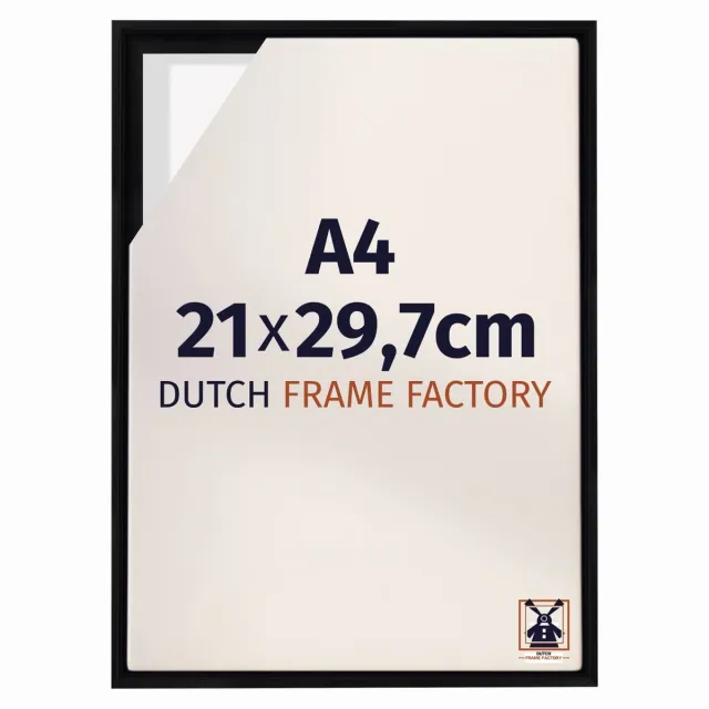 Dutch Frame Factory Baklijst 21x29,7 cm - Zwart Mat - Geschikt voor Canvasdoek - MDF Baklijst Lausanne