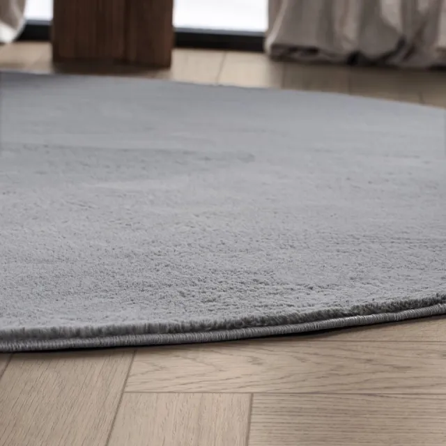Carpetique Rond Vloerkleed - Ø200 cm – Grijs - Antislip – Japandi & Scandinavisch Woonkamer Tapijt