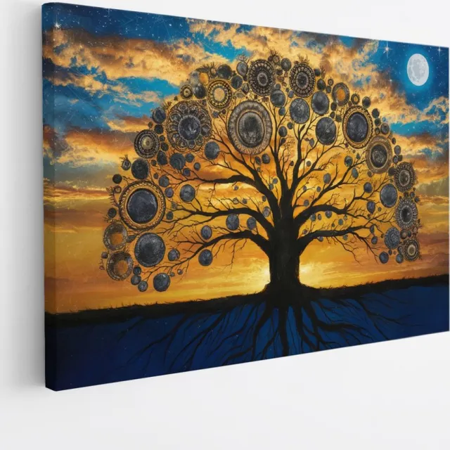 Saammp Canvas Schilderij - Spirutuele boom - Landschap - Natuur - 50x40 - Foto op canvas - Wanddecoratie - Muurdecoratie Woonkamer - Slaapkamer decoratie - Canvas Print Multicolor