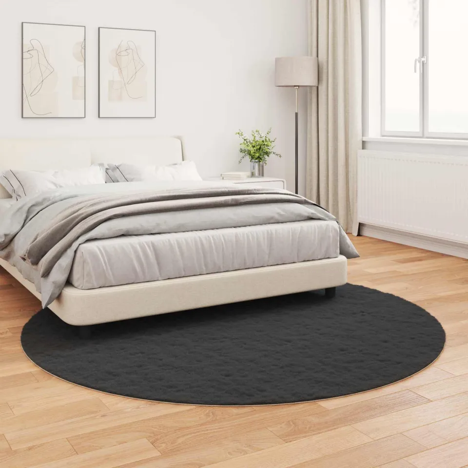 vidaXL Antislip vloerkleed van imitatie konijnenbont OLITE Zwart, foto 4