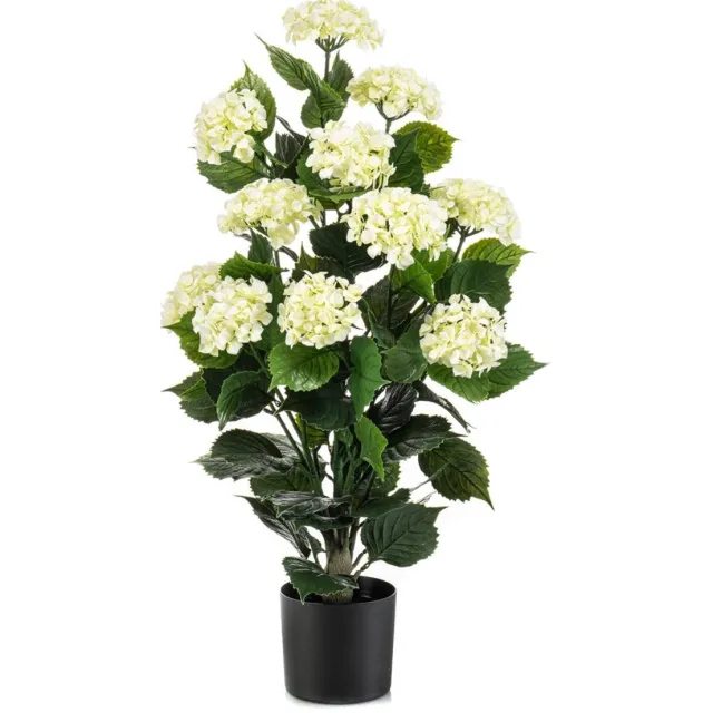 Emerald Kunstplant Hortensia in pot UV 90cm wit - Kunstplant voor binnen