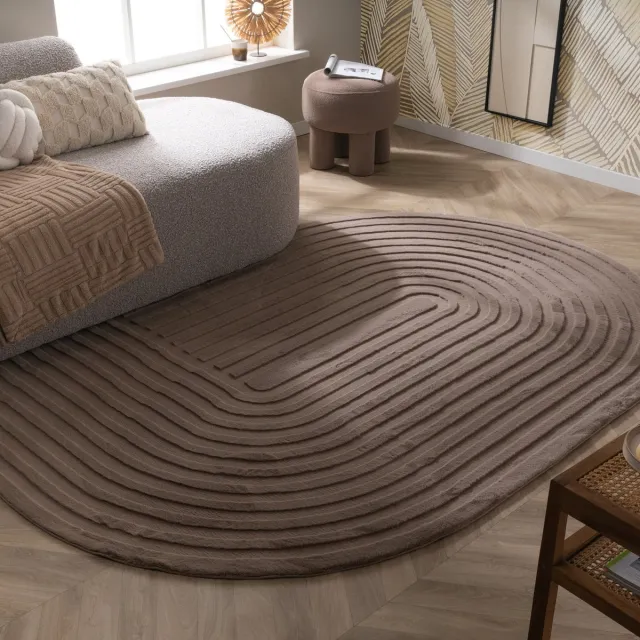 Fraai Organisch vloerkleed - Flowy Arch Taupe - 230x330cm