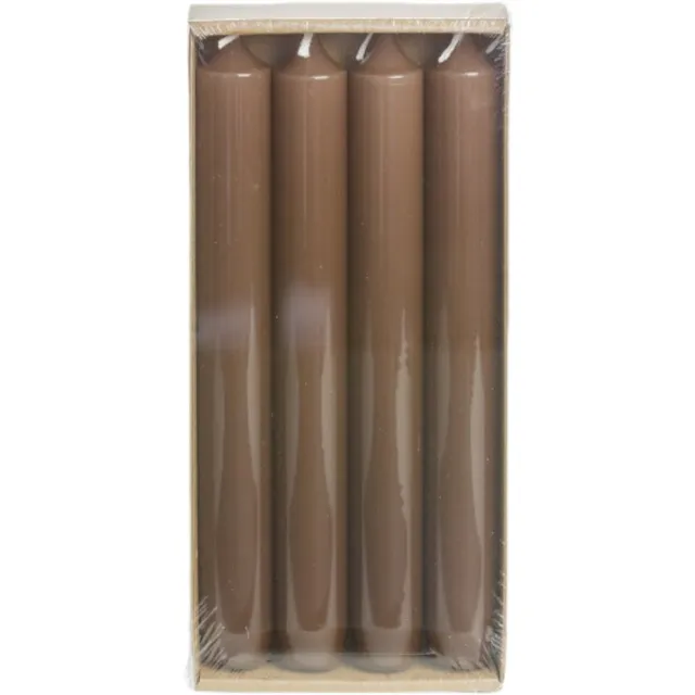 Rustik Lys Hoogglans - Kaarsen - Dinerkaarsen - Cognac - Set van 4 - Ø 2,1 x 19 Centimeter Rood