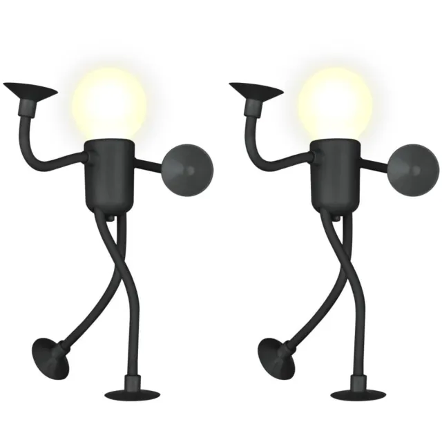 Ynkkvre Vormbaar Atleten Nachtlampje met Zuignap – Warm LED Nachtlicht – Set van 2-zwart