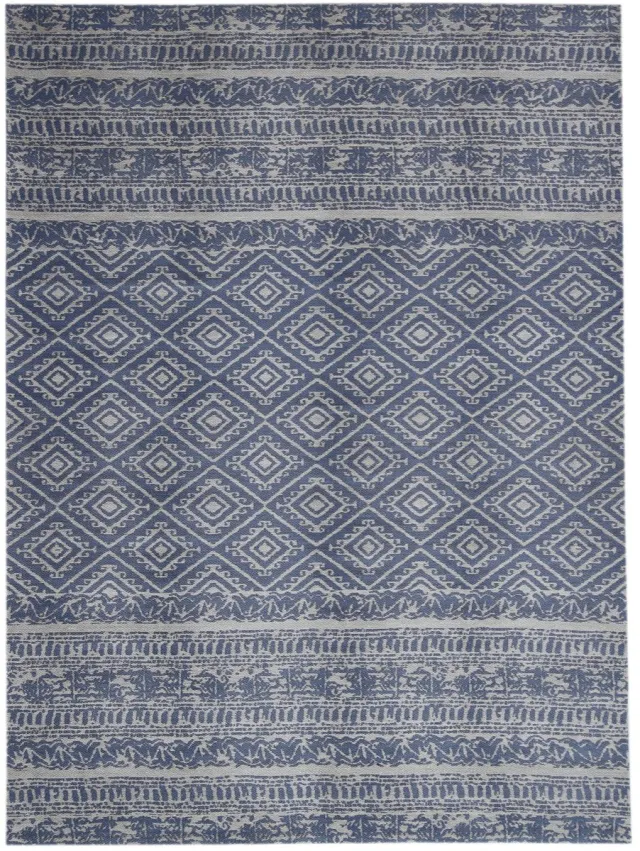 Padiro elegant buitenkleed 120 x 170 cm - lichtblauw - vintage patroon - voor binnen en buiten - voor vloerverwarming - van polyester
