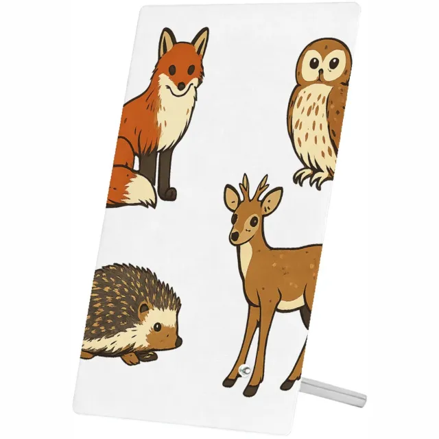 Mr Cadeautjes Glasframe 11 x 16 - design Een set van vier bosdieren in een vergelijkbare educatieve v | cadeau Wit
