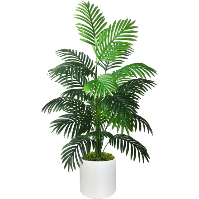 Boncy Premium Kunstplant in pot - 120 cm Palmboom Kunst plant - Nep planten voor Binnen en Buiten - Kamer Decoratie - Nepplanten Kunstplanten Boompje - Kunstbloemen