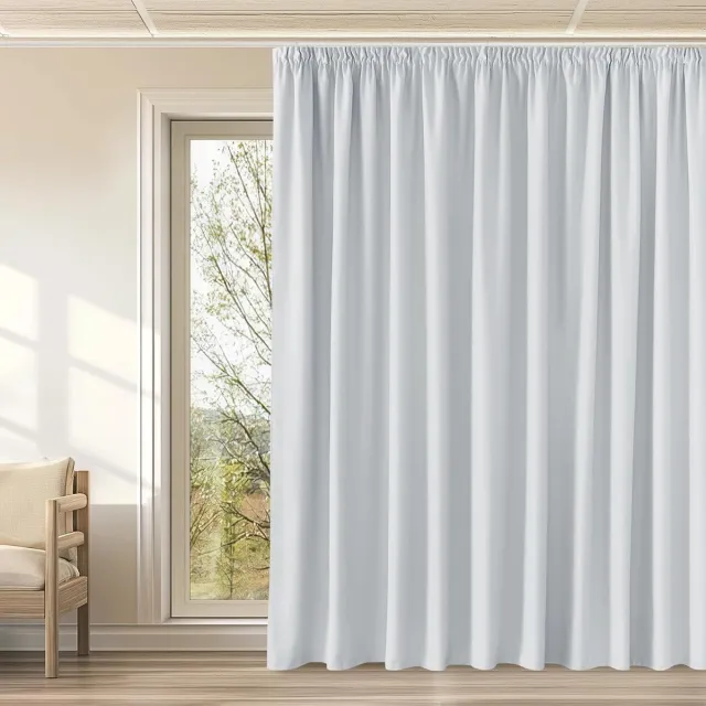 Famanu Verduisteringsgordijn - zonwering, geluidsreductie - 1 stuk - 300x240 cm - hoogwaardig materiaal Grijswit