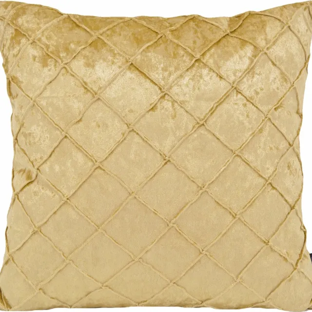 NOVÉE Velvet Cross Goud Kussenhoes | Fluweel/Polyester | 45 x 45 cm