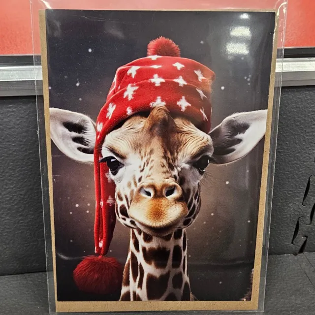 Give-X Poster - A5 - Kerst - Giraffe Multi