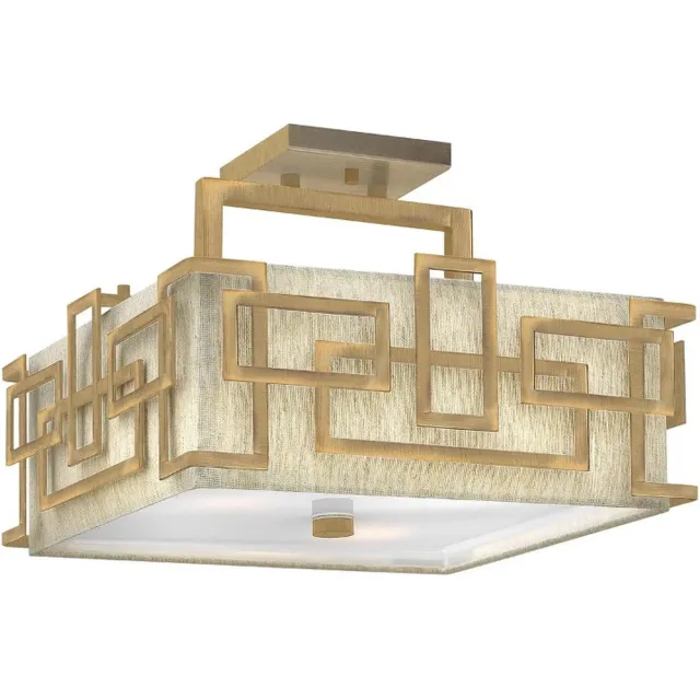 Hinkley LED Plafondlamp Lanza | 3X E27 Max 60W | Dimbaar | Brushed Bronze Geen