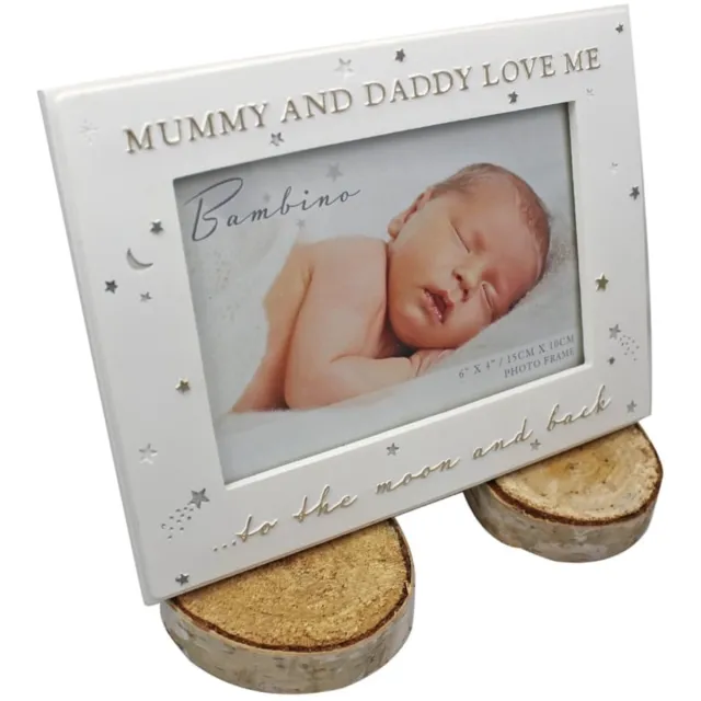 Widdop & Co Bambino fotolijst 'Mummy and Daddy love me to the moon and back - Kraamcadeau - Babykamer - Babyshower Wit