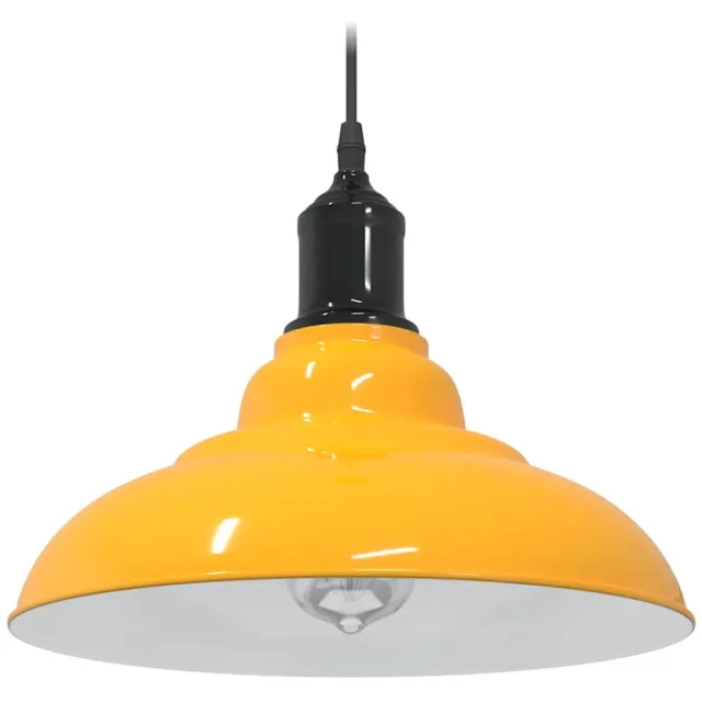 vidaXL Hanglamp in hoogte verstelbaar E27 Ø31 cm metaal glanzend geel