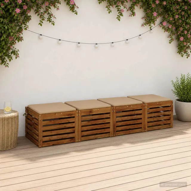 vidaXL Zitkussens SOEST 4 st 100% Polyester Zand 40 x 40 x 3 cm Grijs