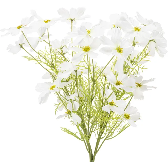 Viana Kunstmatige cosmosbloemen, zomerdecoratie voor tafel en kamer, 50 cm Wit