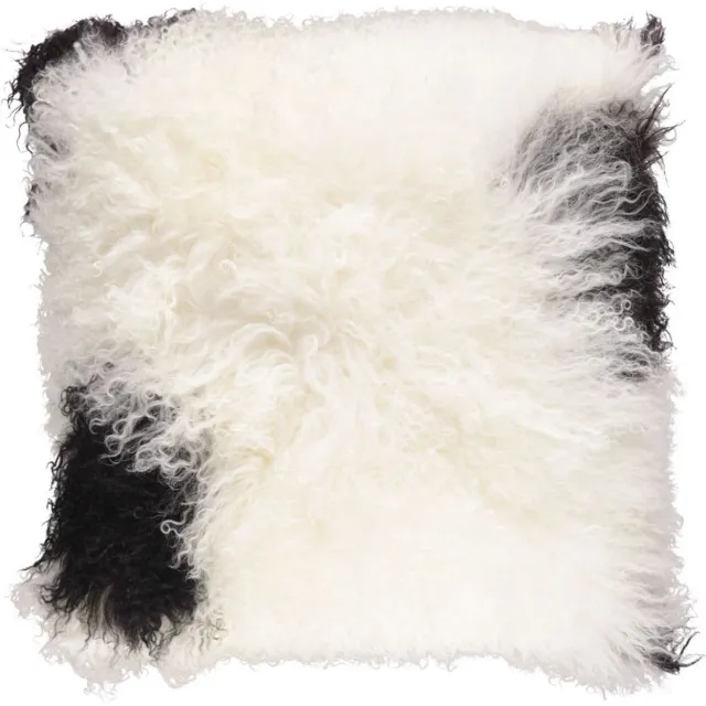Sheepskin House Curly Kussen - 40x40 cm White/Black/Mix