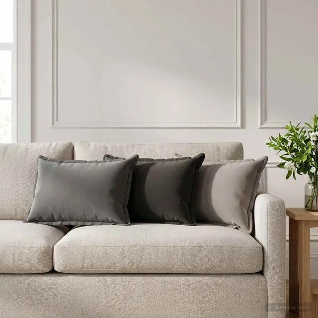 vidaXL Plaid kussen 6 st HOUTEN Antraciet 40 x 60 cm Polyester Anthraciet