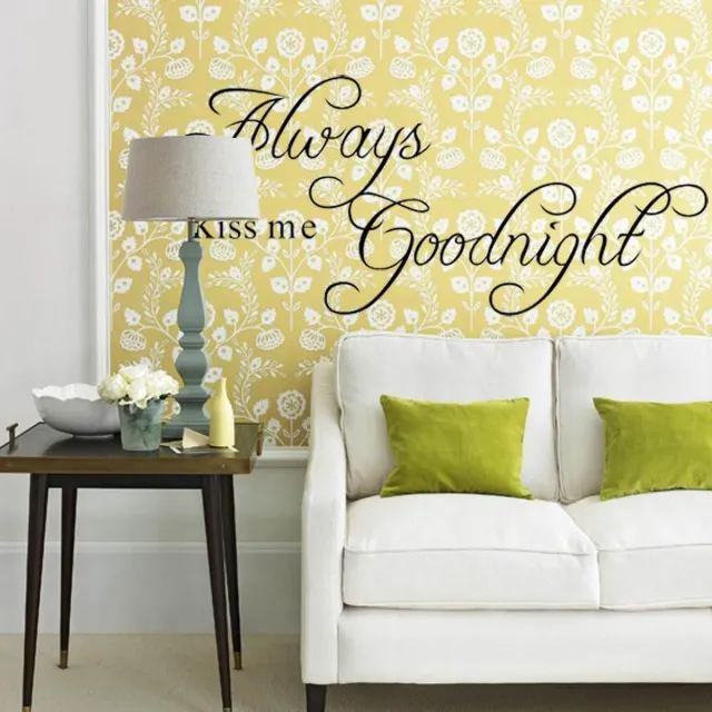 BLYEWALL Quote Woondecoratie 'Always Kiss Me Goodnight' Muursticker Zwart