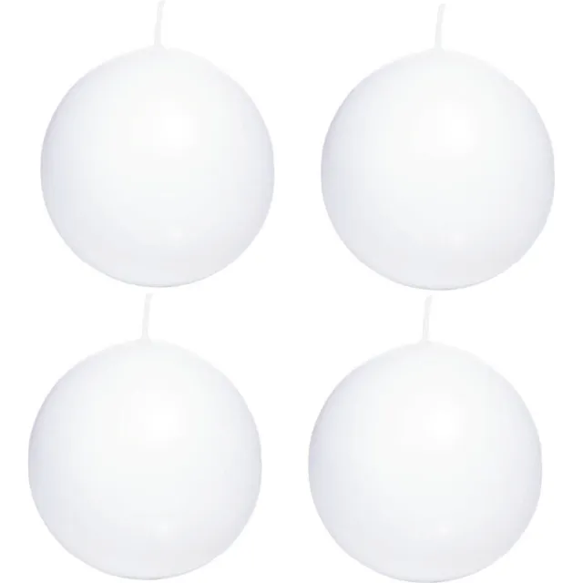 Trend Candles Bolkaars glad - 4x - wit - 7 cm - 16 branduren - ronde kaarsen