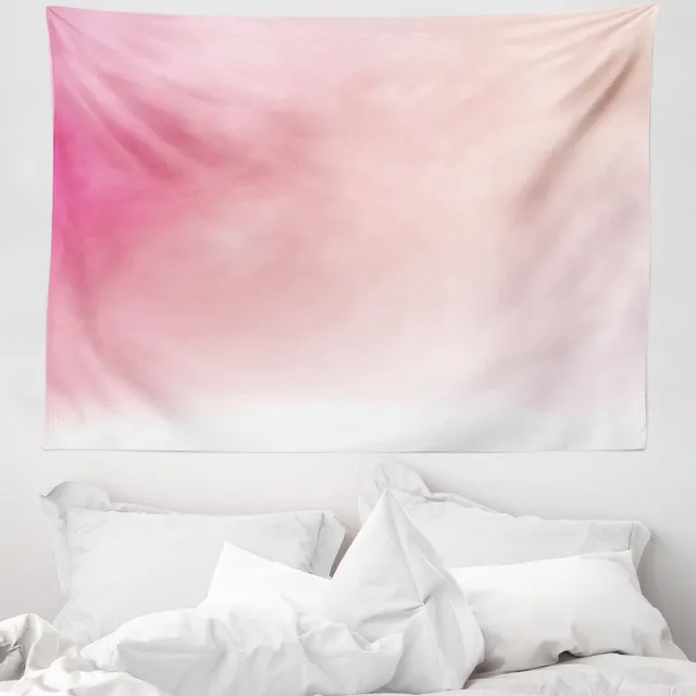 ABAKUHAUS Roze Wandtapijt en Sprei, Vervaagde Kleuren Fantasie, 150 x 110 cm, Roze Perzik-Wit Roze perzik wit