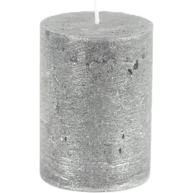 LUZ Rasteli Luz Your Senses Stomp Kaars Zwart-Black Silver D 6 cm H 8 cm Per 2 Stuks Zilver