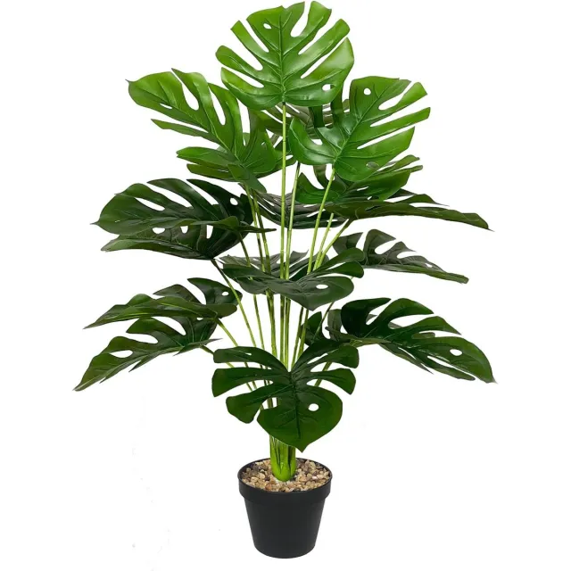 Unyqoos Levensechte Monstera Kunstplant in Pot voor Binnen- en Buitendecoratie Groen