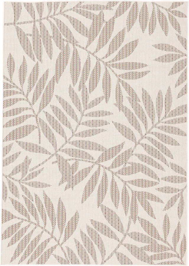 Pergamon Tapijt voor binnen en buiten Flatweave Campus Leaves Beige