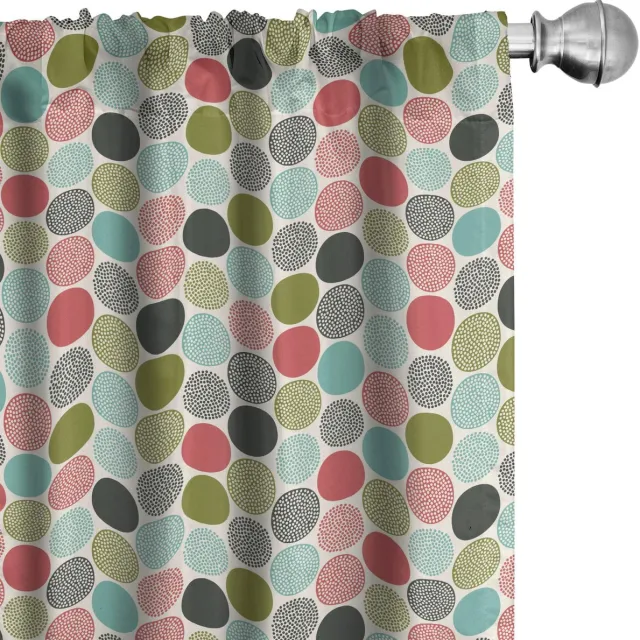 ABAKUHAUS Kleurrijke gordijnenset 2x75x245 cm – microvezel, halfverduisterend Mehrfarbig