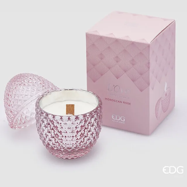 EDG - Enzo De Gasperi Geurkaars Roze Maroccan Rose D8 - Glas - Pasen