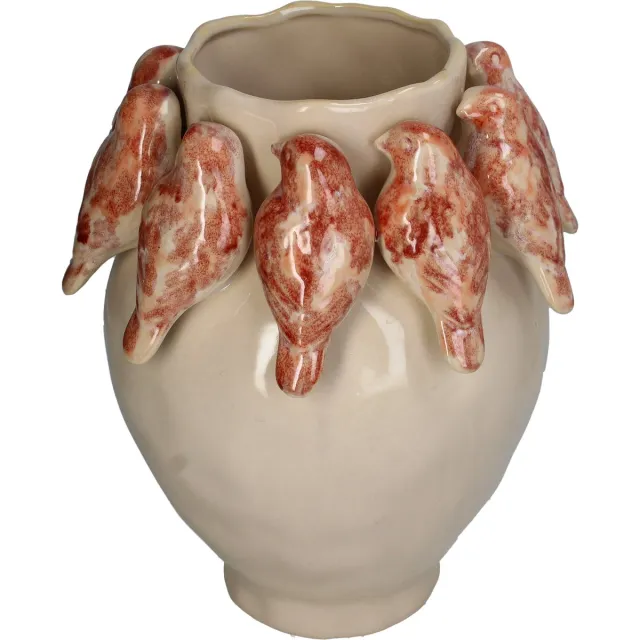 HD Collection Vase Bird Stoneware Terra 23x23x28cm