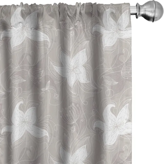 ABAKUHAUS Blatt gordijnen – 2x75x245 cm – microvezel – taupe/wit Warm Taupe