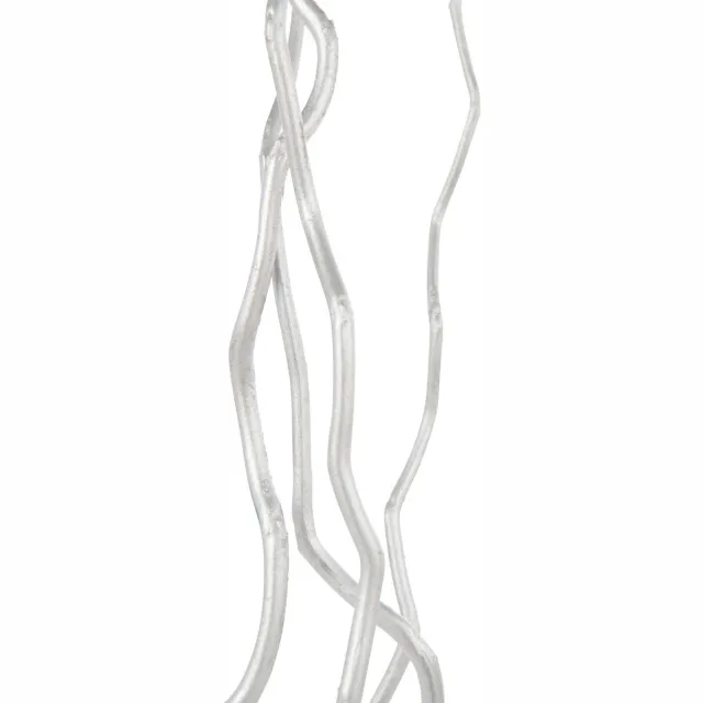 J-Line decoratie tak Droogbloemen - riet - zilver - medium - 3 stuks