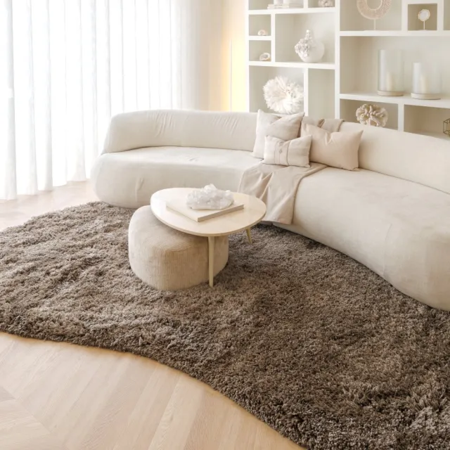Nordic Weavers Organisch vloerkleed shaggy - Sveve taupe 200x300