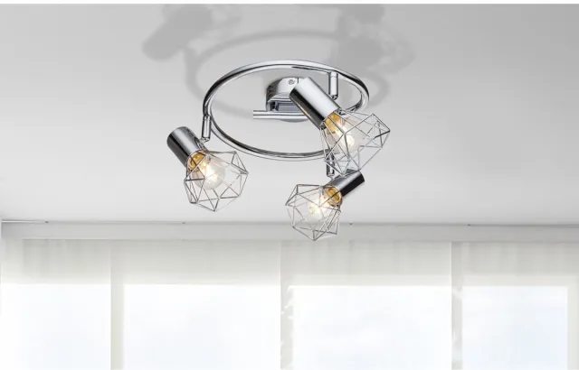 Globo Design plafondlamp spot rondel woonkamerverlichting kooilamp Chroom