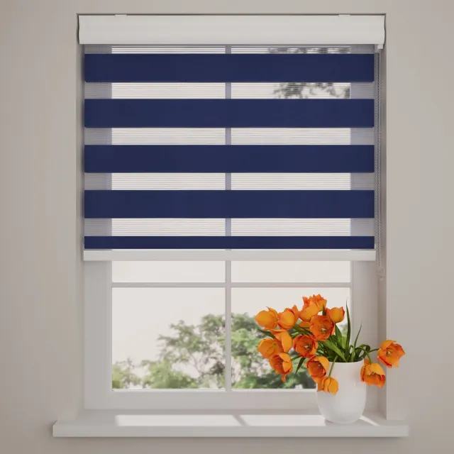 DTCH Duo Rolgordijn - Splendid - Lichtdoorlatend - Blauw - 50 x 175 cm Blue