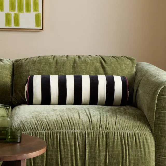 NOUS Living bolster sierkussen Kiki 20x60 cm - zwart/wit