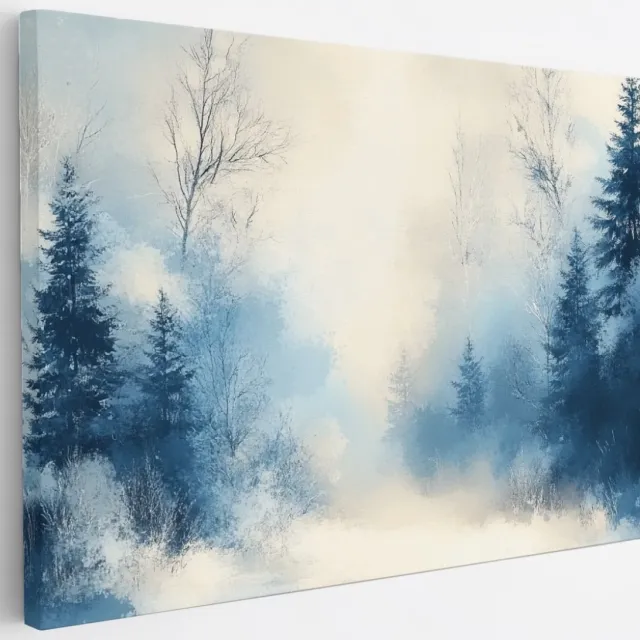 Saammp Canvas Schilderij - Abstract Winter Landschap - Natuur - 30x20 - Foto op canvas - Wanddecoratie - Muurdecoratie Woonkamer - Slaapkamer decoratie - Canvas Print Multicolor