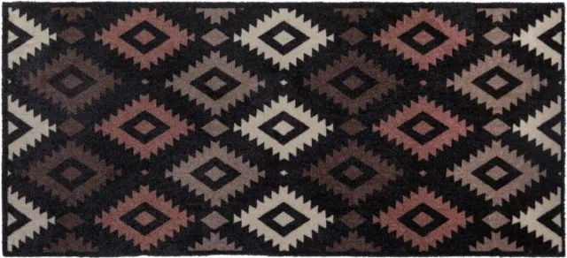 MD-Entree MD Entree - Design mat - Universal - Kelim Terra - Vloerkleed - Antislip - Machine wasbaar - 67 x 150 cm Antraciet