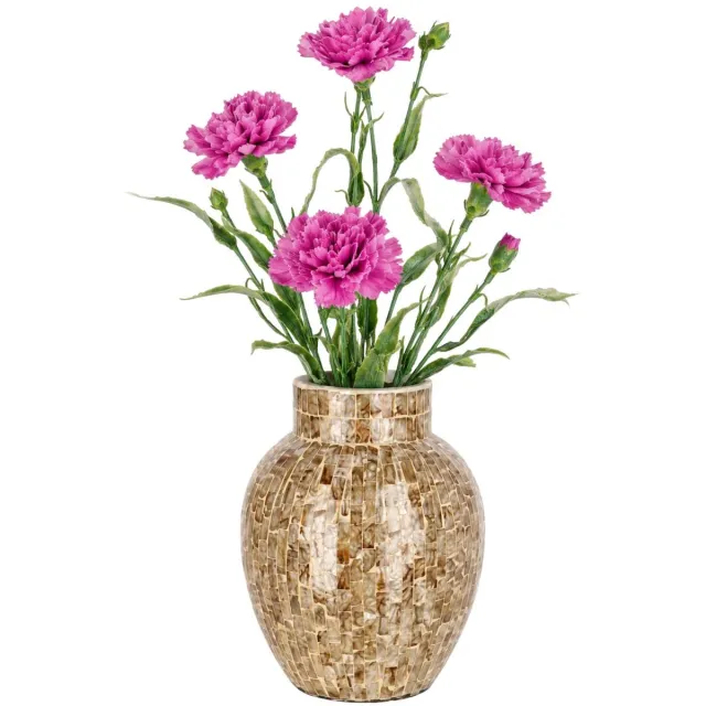 Mica Decorations Kunstbloem Anjer Floristic - 5x - H71 cm - roze - kunststof - stelen kunstbloemen - boeket - rozen bloemetjes