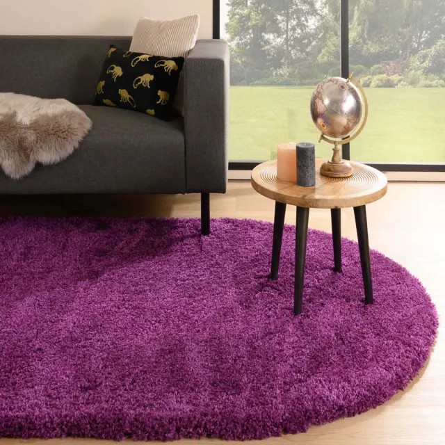 Tapeso Vloerkleed ovaal hoogpolig - Cozy Shaggy paars 300x400
