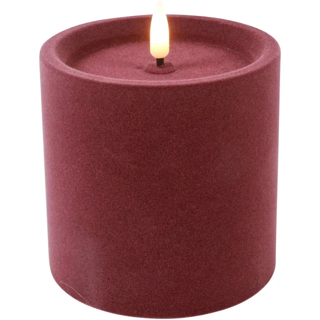 Cilgro LED stompkaars velvet roze 10x10x10cm decoratie. Meerkleurig