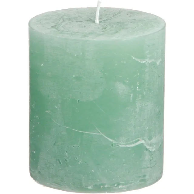 Viana Effen pilaarkaarsen, groene jade, 70×80mm, set van 4, voor decoratie e groente