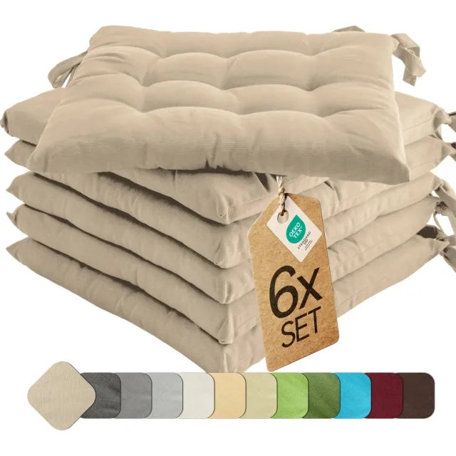etérea Himmlische Qualität etérea Basic Zitkussen Stoelkussen - Seat Cushion 6 Stuk - 40x40 cm - Taupe