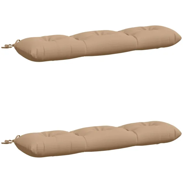 vidaXL Bankkussens - VIANEN - 2 - st - 100% - Polyester - Zand - 110 - x - 30 - x - 12 - cm