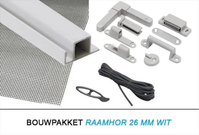 Hb Horrenbouw - Raamhor bouwpakket - Eenvoudige montage - Witte afwerking - grijs gaas