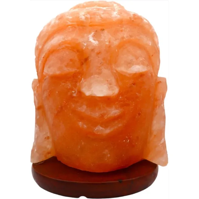 Pink Gold XL Zoutlamp - Handwerk Sculptuur Boeddha - Zoutlamp - Boeddha beeldje - 20x25x20cm -9kg - Tafellamp – Sfeerlamp – Himalaya Zoutsteen Nachtlampje – Cadeau Roze