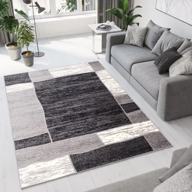 Tapiso Dream Vloerkleed Grijs Modern Woonkamer Laagpolig Tapijt Grijs 22