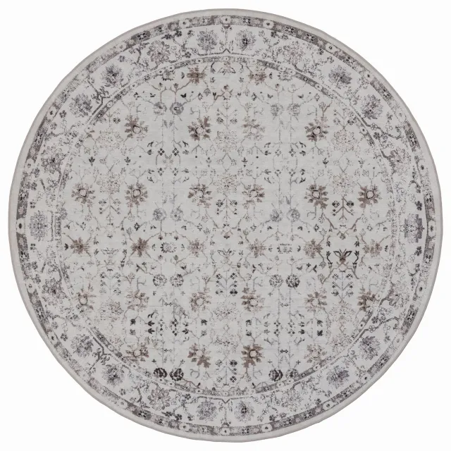Ayyildiz Wasbaar vloerkleed Inka (rond, crème 1142) - ⌀ 120 cm
