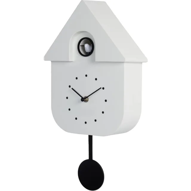 Lexium Store Lexium Koekoeksklok Modern - Minimalistische Koekoeksklok - Koekoek - Cuckoo Clock - Wandklok Wit