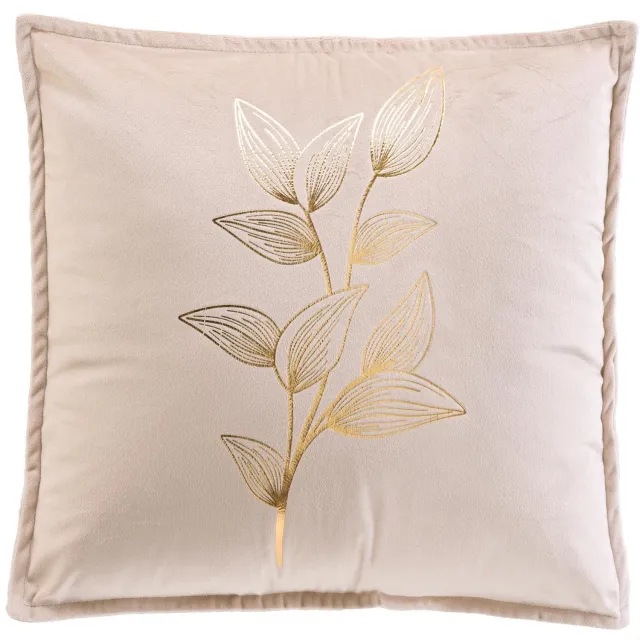 Douceur d intérieur Douceur d'intérieur - Sierkussen van fluweel GLAMA, 45 x 45 cm Beige